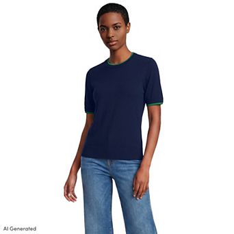 Women's Lands' End Drifter Lite Double Trim Sweater