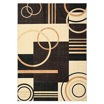 Washable Rug Abstract Area Rug Non Slip Geometric Rugs Carpet for Indoor Living Dining Room