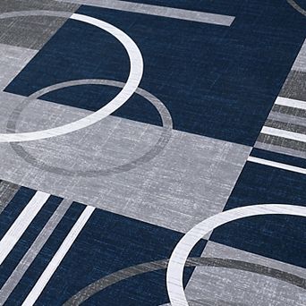 Washable Rug Abstract Area Rug Non Slip Geometric Rugs Carpet for Indoor Living Dining Room