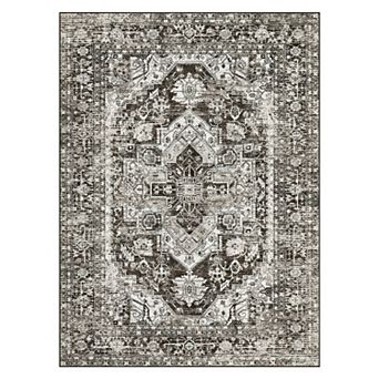 Washable Area Rug Vintage Rug Non Slip Rug for Living Room Bedroom Study Room Playroom