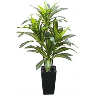 Large Artificial Plants Indoor with White Tall Planter, Tall Fake Floor Plant in Pot Indoor Decor