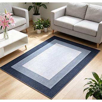 Modern Abstract Area Rug Machine Washable Rug for Living Room Non-Slip Carpet Foldable Rug