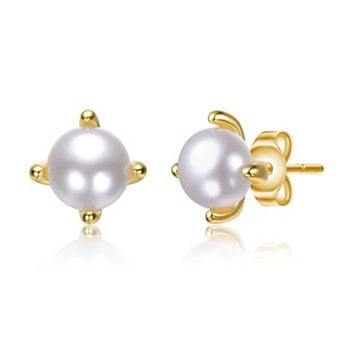 Megan Walford 14k Gold over Sterling Silver Cubic Zirconia Birthstone Stud Earrings