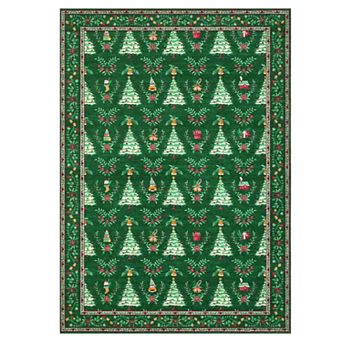 lxt-Christmas Rugs for Bedroom Washable Accent Rug Xmas Tree Carpet for Living Room