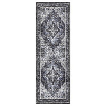 Washable Area Rug Vintage Floral Rug Foldable Non Shedding Carpet for Living Room Office Bedroom