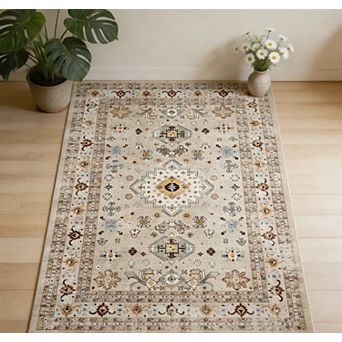 Washable Area Rugs for Bedroom Living Room Vintage Floral Farmhouse Carpet for Office Nursery