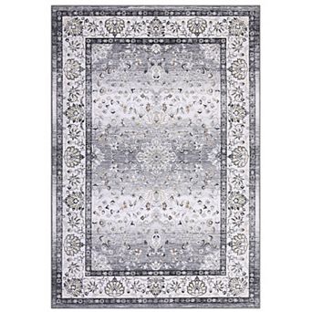 lxt-Washable Boho Floral Area Rug for Living Room Bedroom Non-Slip Carpet for Bedroom