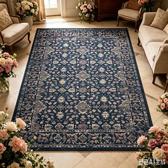 Vintage Boho Rug Washable Non Slip Carpet for Living Room Bedroom Dining Room Office