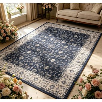 Vintage Boho Rug Washable Non Slip Carpet for Living Room Bedroom Dining Room Office