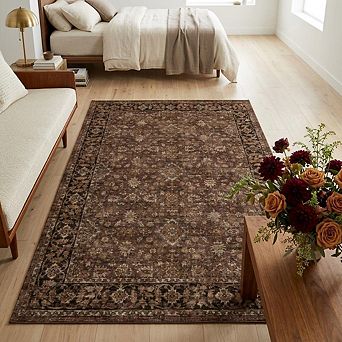 Vintage Boho Rug Washable Non Slip Carpet for Living Room Bedroom Dining Room Office