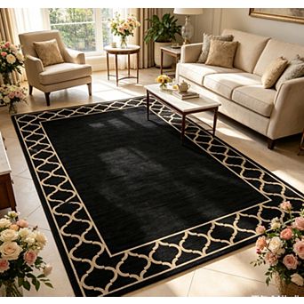 Area Rug Carpet Rugs for Living Room Floral Carpet Non Slip Soft Carpet for Dining Kitchen Office