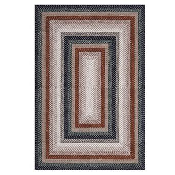 lxt-Washable Rugs Rug for Living Room Braided Print Area Rug Modern Geometric Rug Bedroom Rugs