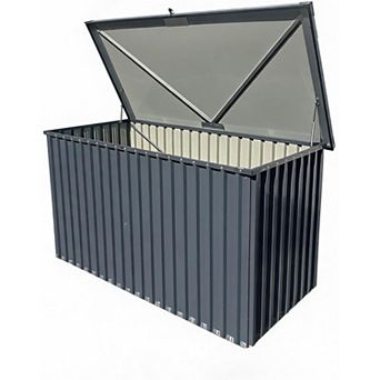 Outdoor Storage Box 115/180/230/320 Gallon Waterproof Metal Deck Box, UV Resistant