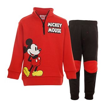 Disney's Mickey Mouse Fleece Quarter-Zip Sweatshirt and Pants Set