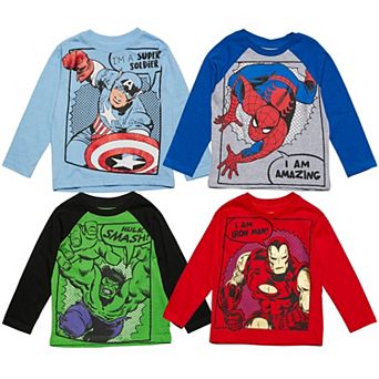 Marvel Comics 4-Pack Long Sleeve T-Shirts