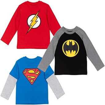 WARNER BROS Justice League 3-Pack Long Sleeve T-Shirts