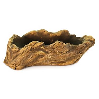Stylish Faux Wood Ridge Planter Pot - Rustic Indoor & Outdoor Décor