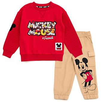 Disney's Mickey Mouse Fleece Sweatshirt and Twill Pants Set