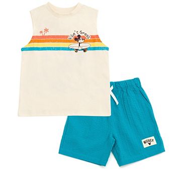 Disney's Mickey Mouse 2 pc Sleeveless Tank Top and Shorts Set