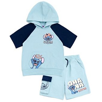 Disney's Lilo & Stitch 2 pc Hooded Tee and Shorts Set