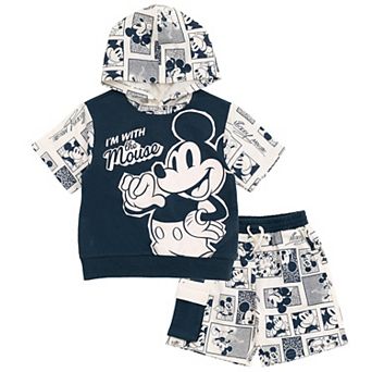 Disney's Mickey Mouse 2 pc Hooded Tee and Shorts Set