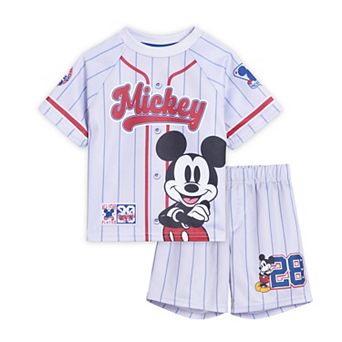 Disney's Mickey Mouse 2 pc Baseball Jersey and Shorts Set