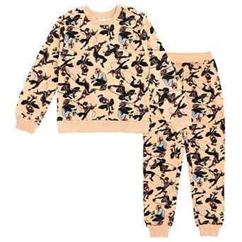 Marvel Spider-Verse Miles Morales 2 pc Fleece Sweatshirt and Pants Set