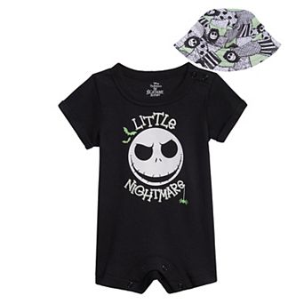 Disney's Nightmare Before Christmas Jack Skellington 2 pc Romper and Bucket Hat Set