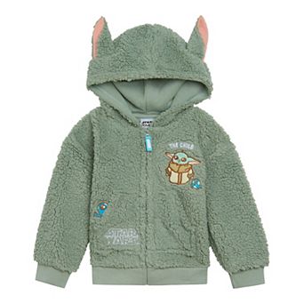 Star Wars The Mandalorian Grogu Cosplay Fleece Zip-Up Hoodie
