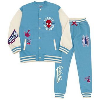 Marvel Spider-Man Fleece Varsity Jacket and Pants Set