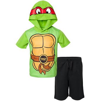 Teenage Mutant Ninja Turtles Raphael Cosplay 2 pc Hooded Tee and Shorts Set