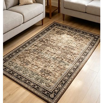 Machine Washable Area Rug Floral Boho Non Shedding Rugs Foldable Vintage Distressed Indoor Carpet