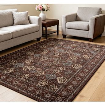 lxt-Area Rugs Vintage Floral Area Rug Washable Vintage Carpet Collapsible Ideal for Living Room