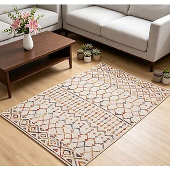 Area Rug for Living Room Washable Non Slip Geometric Bedroom Rugs Stain Resistant Foldable Carpet