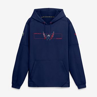 Men's Fanatics Navy Washington Capitals Authentic Pro Rink Fleece Pullover Hoodie