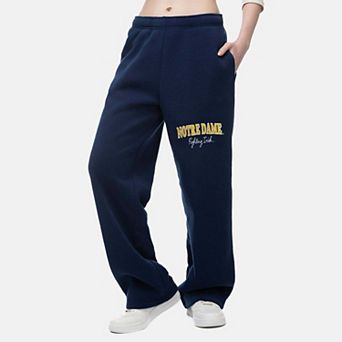 Women's ZooZatz Navy Notre Dame Fighting Irish Wordmark Fleece Sweatpants