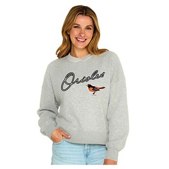 Women's Soft as a Grape Heather Gray Baltimore Orioles Snuggly Sweatshirt