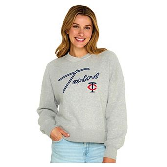 Women's Soft as a Grape Heather Gray Minnesota Twins Snuggly Sweatshirt