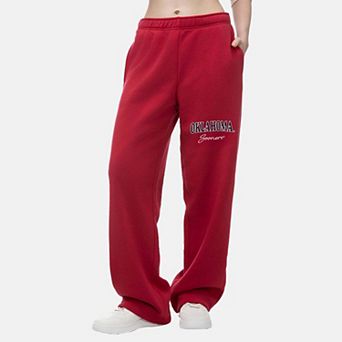 Women's ZooZatz Crimson Oklahoma Sooners Wordmark Fleece Sweatpants