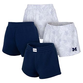 Women's ZooZatz Navy/Gray Michigan Wolverines Two-Pack Knockout Shorts Set
