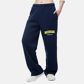 Women's ZooZatz Navy Michigan Wolverines Wordmark Fleece Sweatpants