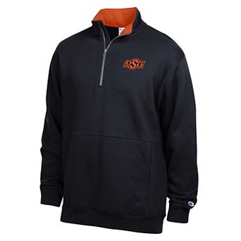 Men's Champion Black Oklahoma State Cowboys Fleece Quarter-Zip Pullover