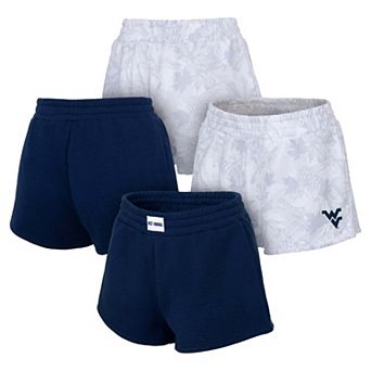 Women's ZooZatz Navy/Gray West Virginia Mountaineers Two-Pack Knockout Shorts Set