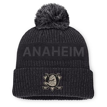 Men's Fanatics Charcoal Anaheim Ducks Road Phantom Cuffed Knit Hat with Pom