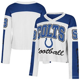 Women's '47 White Indianapolis Colts Exclamation Metro V-Neck Long Sleeve Jersey T-Shirt