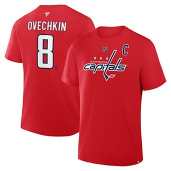 Men's Fanatics Alexander Ovechkin Red Washington Capitals Captain Authentic Stack Name & Number T-Shirt
