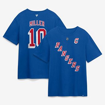 Men's Fanatics J.T. Miller Blue New York Rangers Authentic Stack Name & Number T-Shirt
