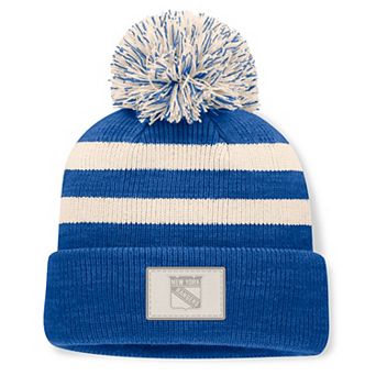 Women's Fanatics Royal New York Rangers Fundamental Cottage Cuffed Knit Hat with Pom