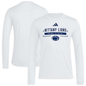 Men's adidas White Penn State Nittany Lions Basketball Icon Pregame Long Sleeve T-Shirt