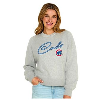 Women's Soft as a Grape Heather Gray Chicago Cubs Snuggly Sweatshirt
